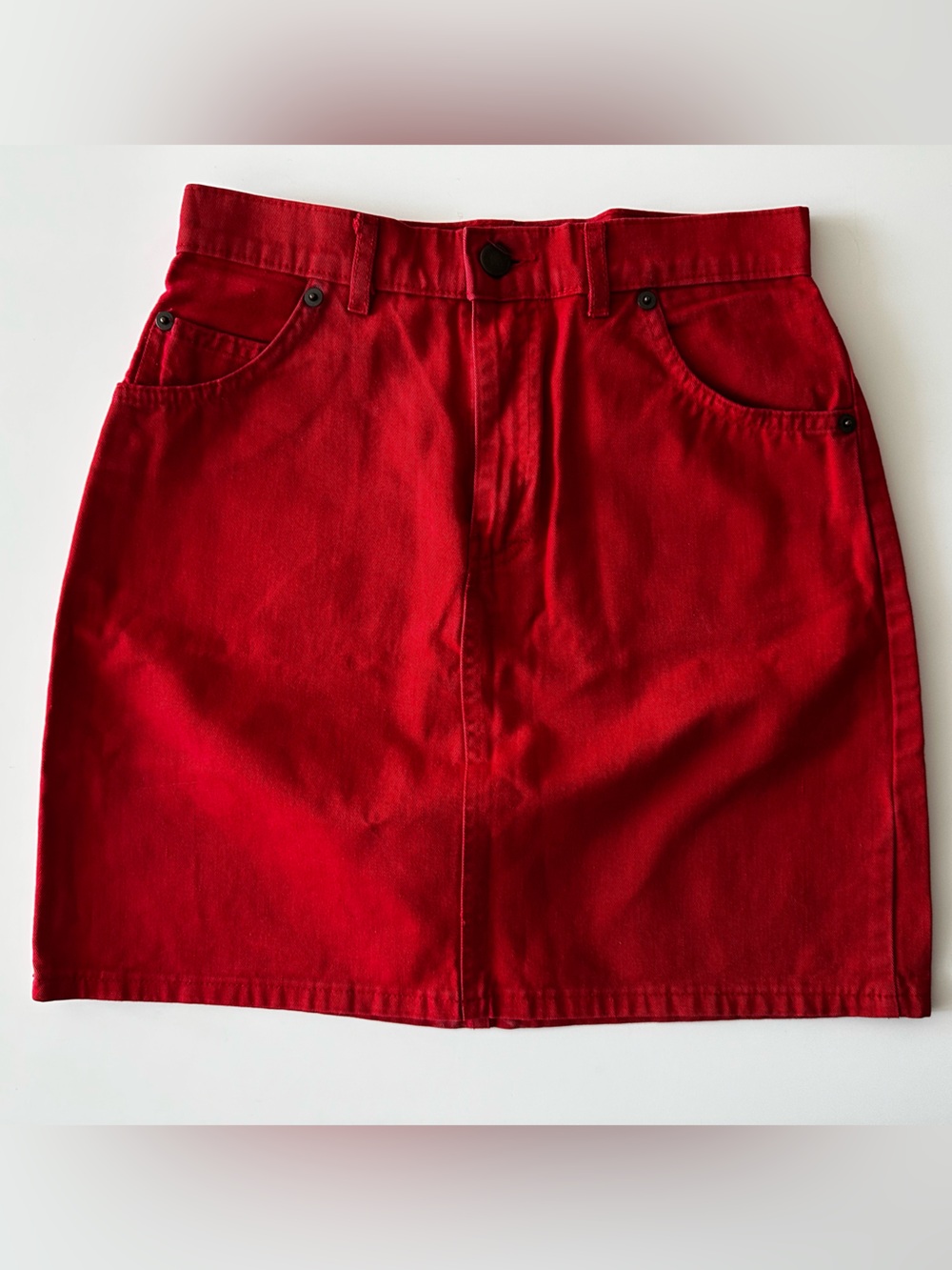 Vintage Anywear Basics Red Denim Mini Skirt